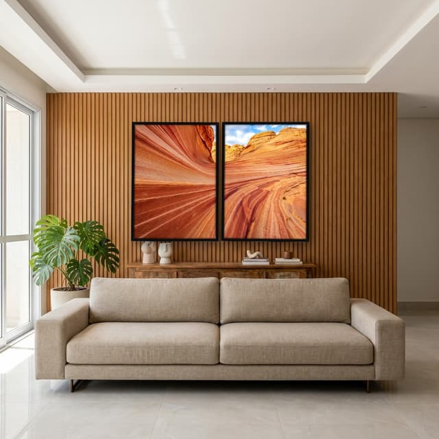Kit Quadros Decorativos Ondas