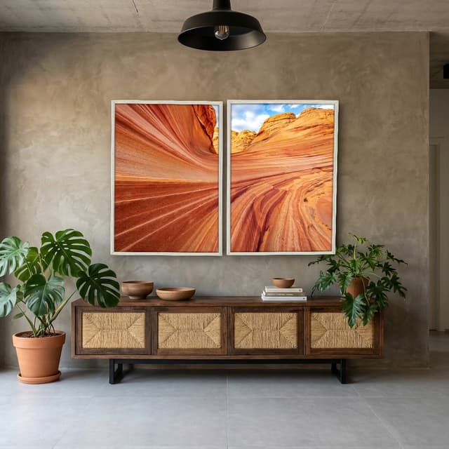 Kit Quadros Decorativos Ondas