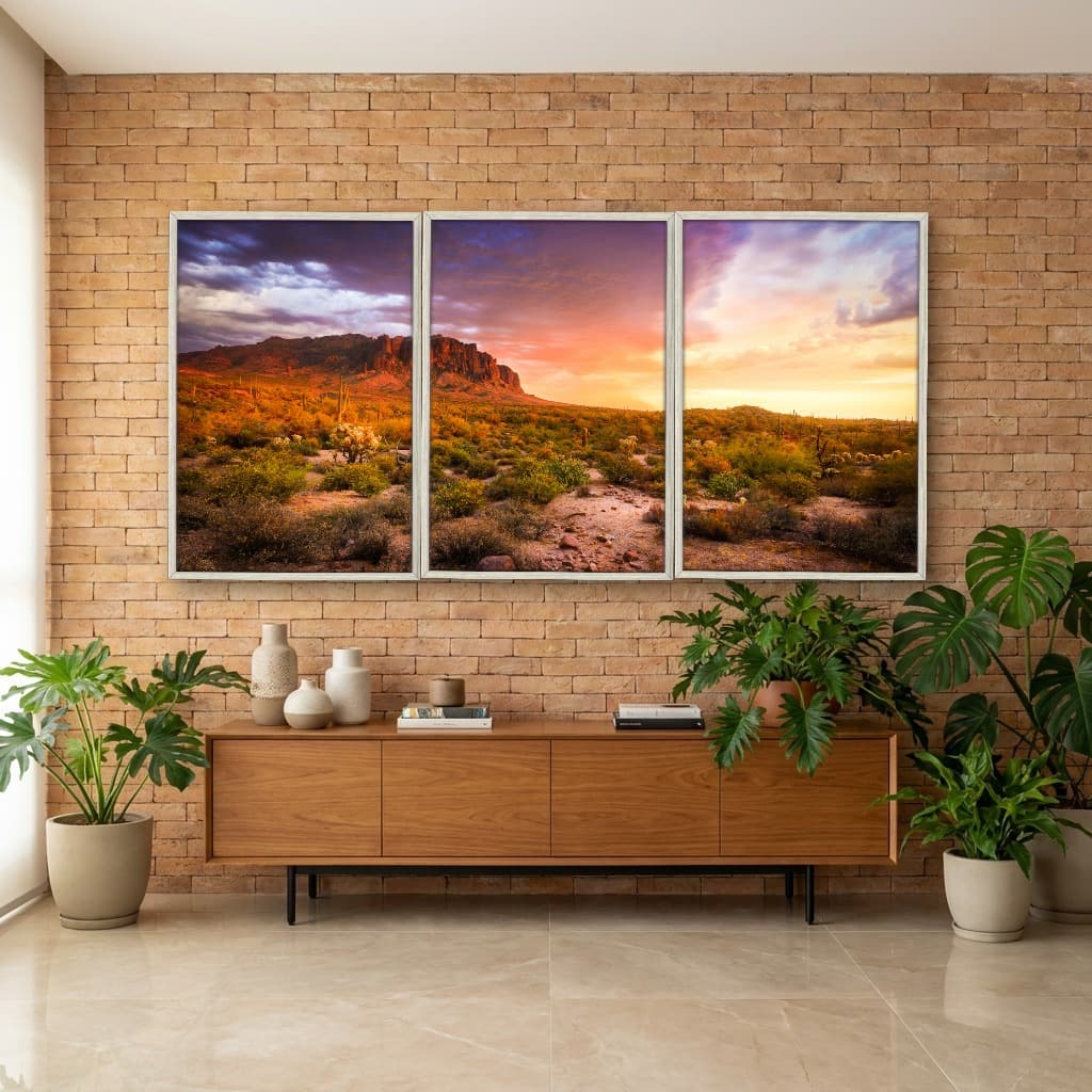 Kit Quadros Decorativos Pôr Do Sol