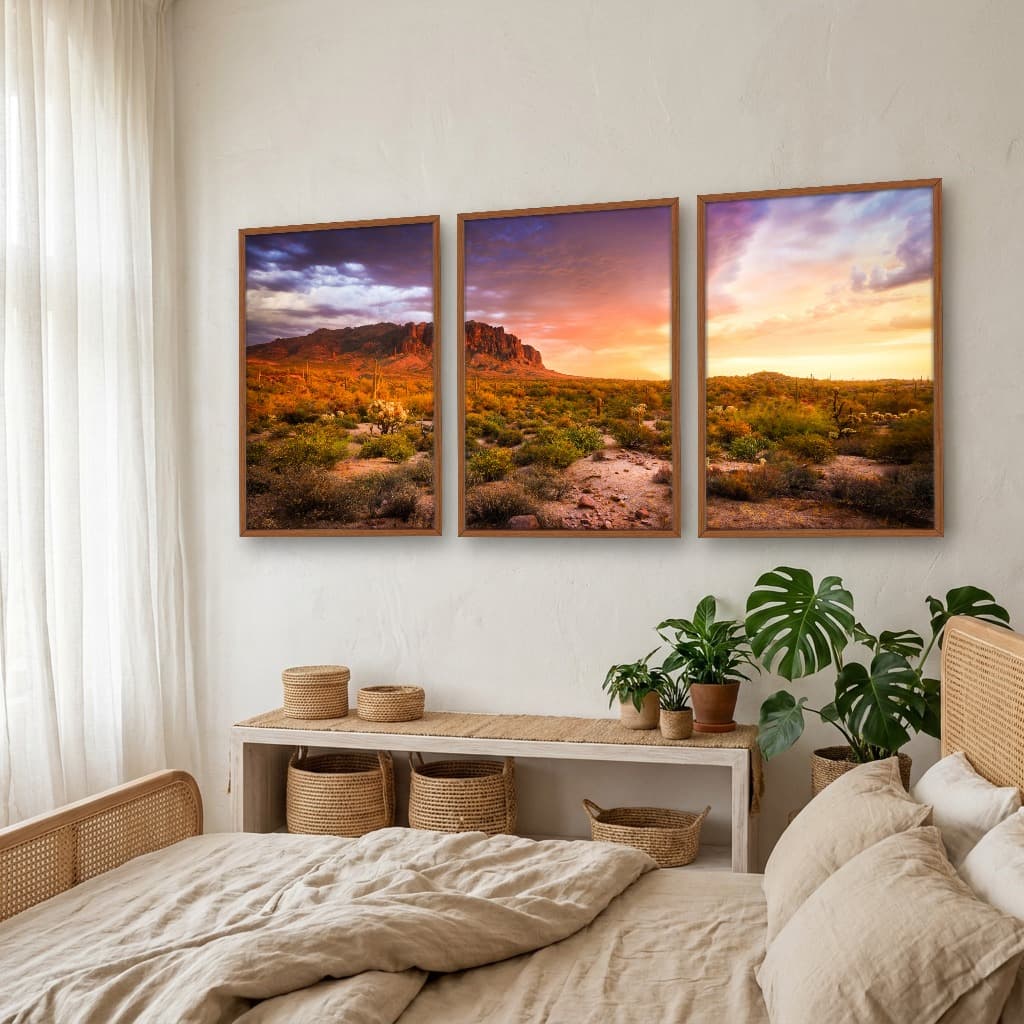 Kit Quadros Decorativos Pôr Do Sol