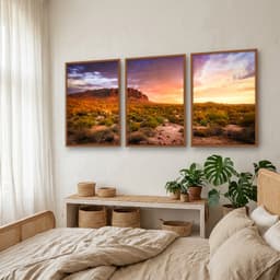 Kit Quadros Decorativos Pôr Do Sol