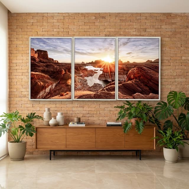 Kit Quadros Decorativos Pôr Do Sol