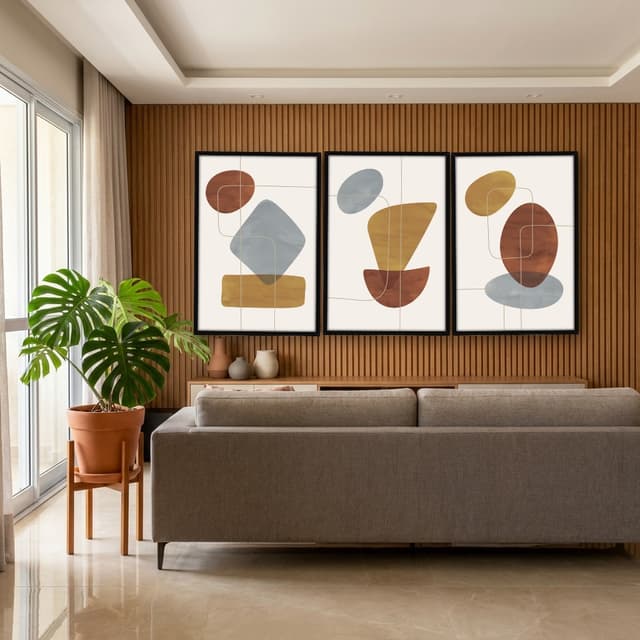 Kit Quadros Decorativos Linhas E Formas