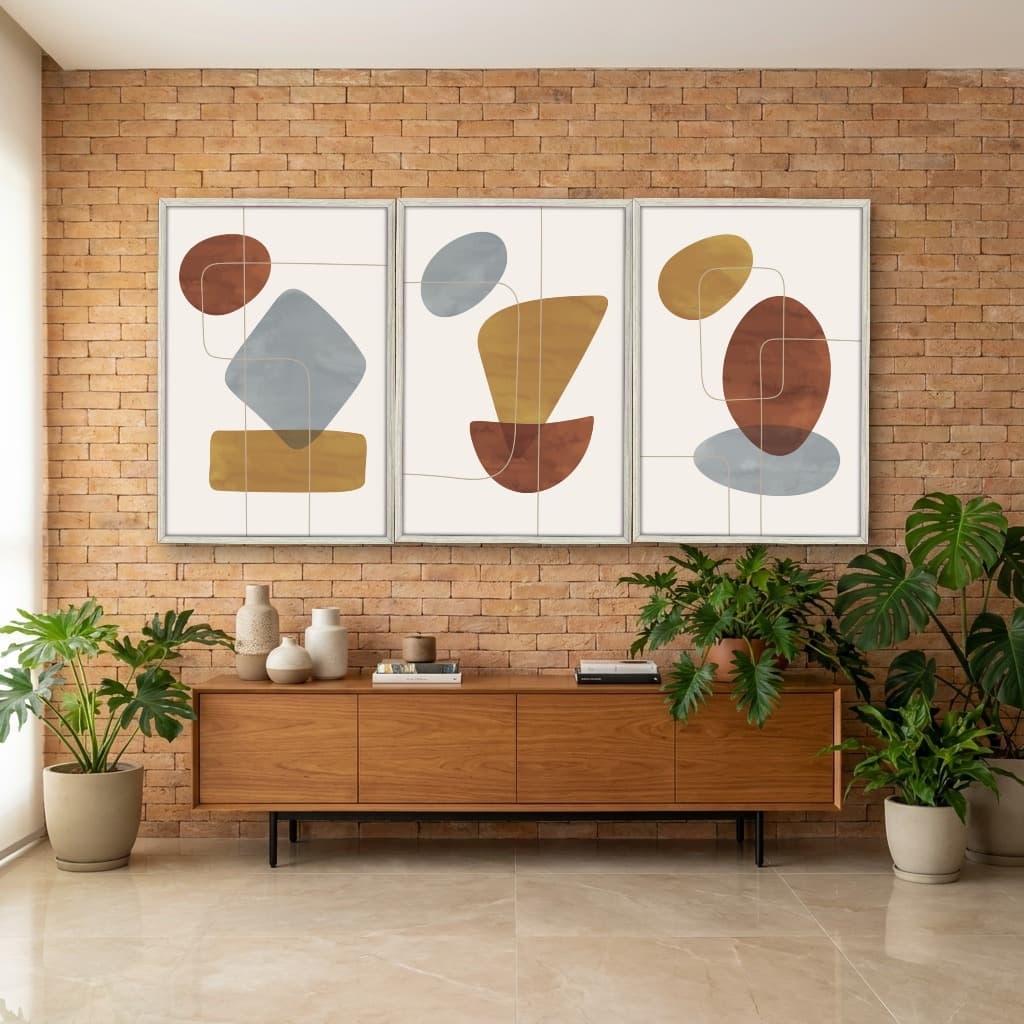 Kit Quadros Decorativos Linhas E Formas