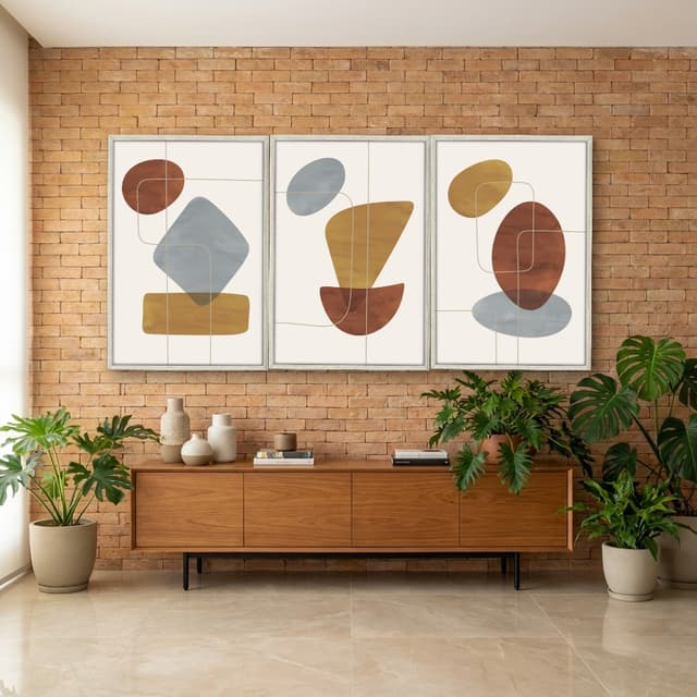 Kit Quadros Decorativos Linhas E Formas