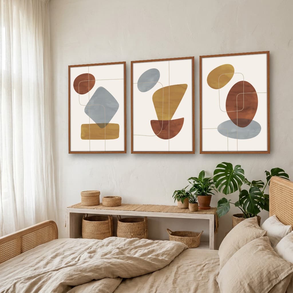 Kit Quadros Decorativos Linhas E Formas