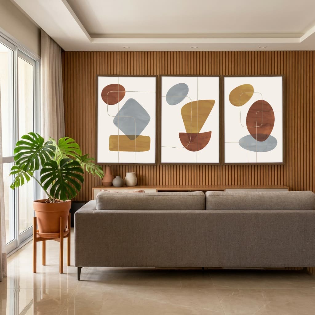 Kit Quadros Decorativos Linhas E Formas