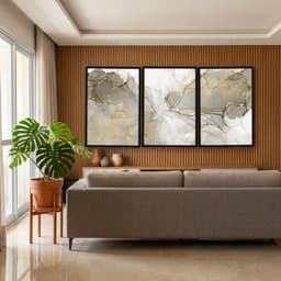 Kit Quadros Decorativos Dourado Mármore