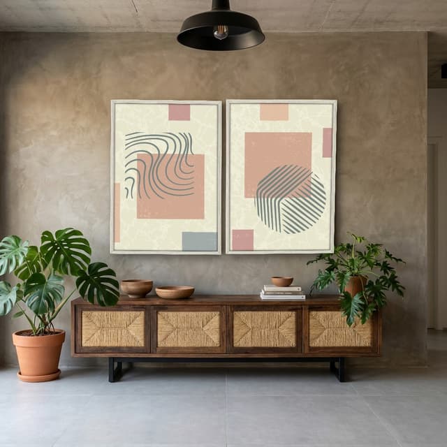 Kit Quadros Decorativos Figuras Geométricas