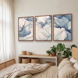 Kit Quadros Decorativos Mármore Azul