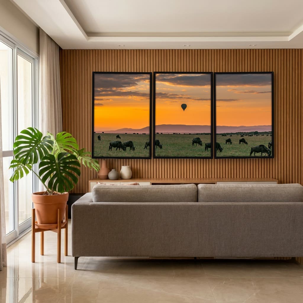 Kit Quadros Decorativos Pôr Do Sol