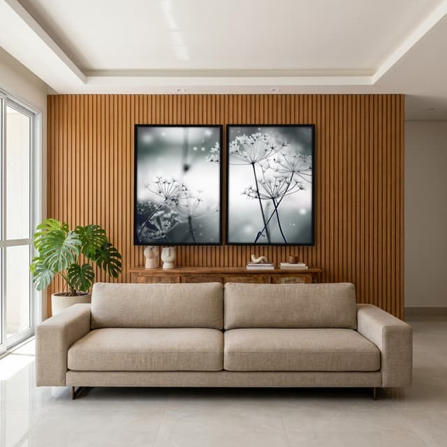 Kit Quadros Decorativos Flor Neve