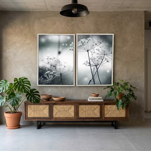 Kit Quadros Decorativos Flor Neve