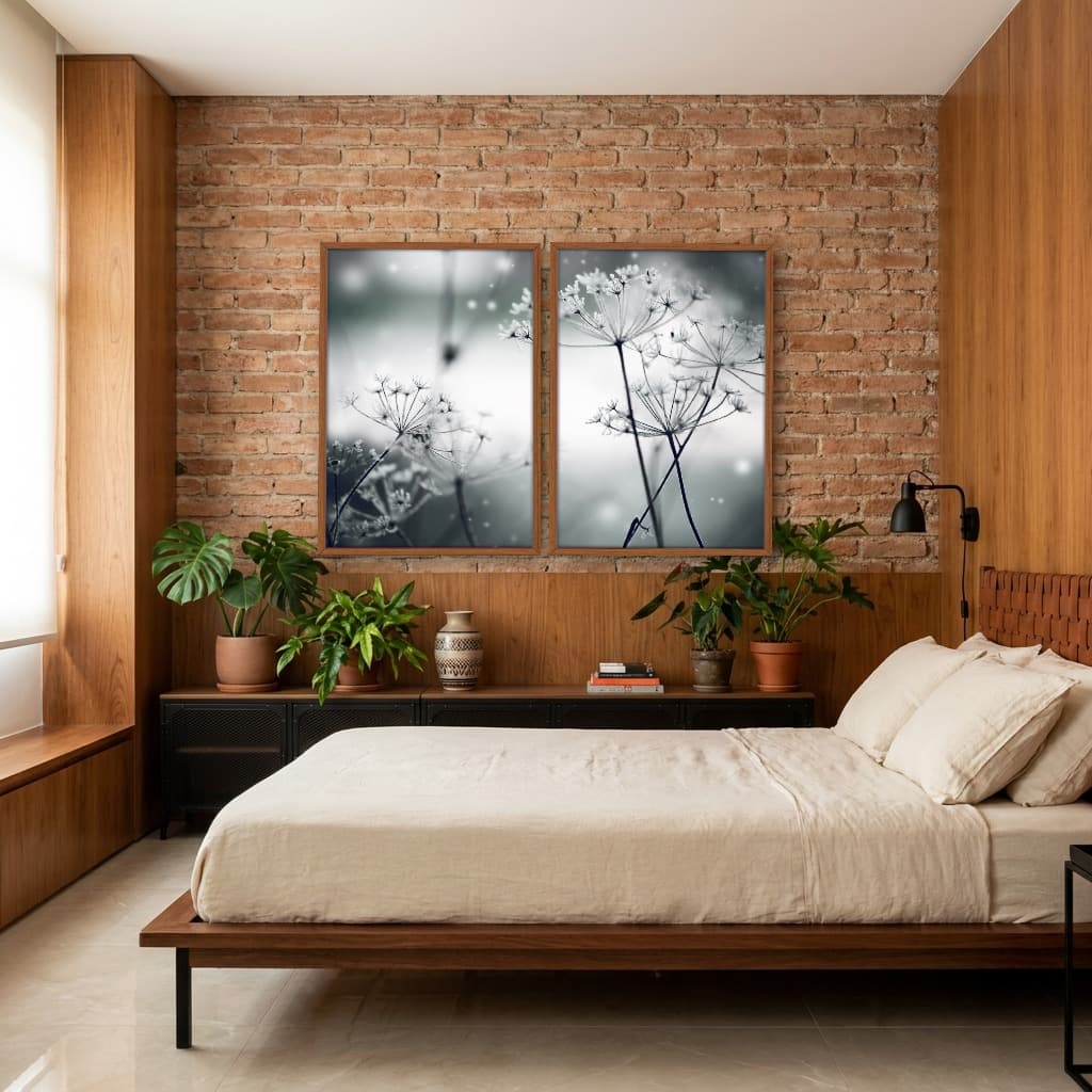 Kit Quadros Decorativos Flor Neve