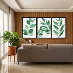 Kit Quadros Decorativos Planta Abstrata
