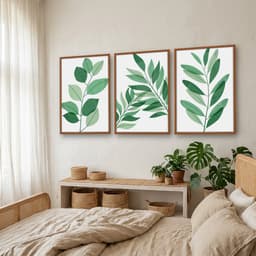 Kit Quadros Decorativos Planta Abstrata