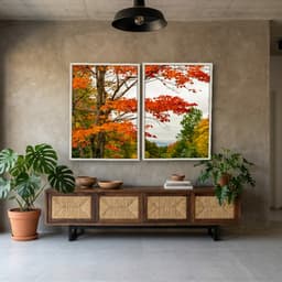 Kit Quadros Decorativos Árvore Laranja