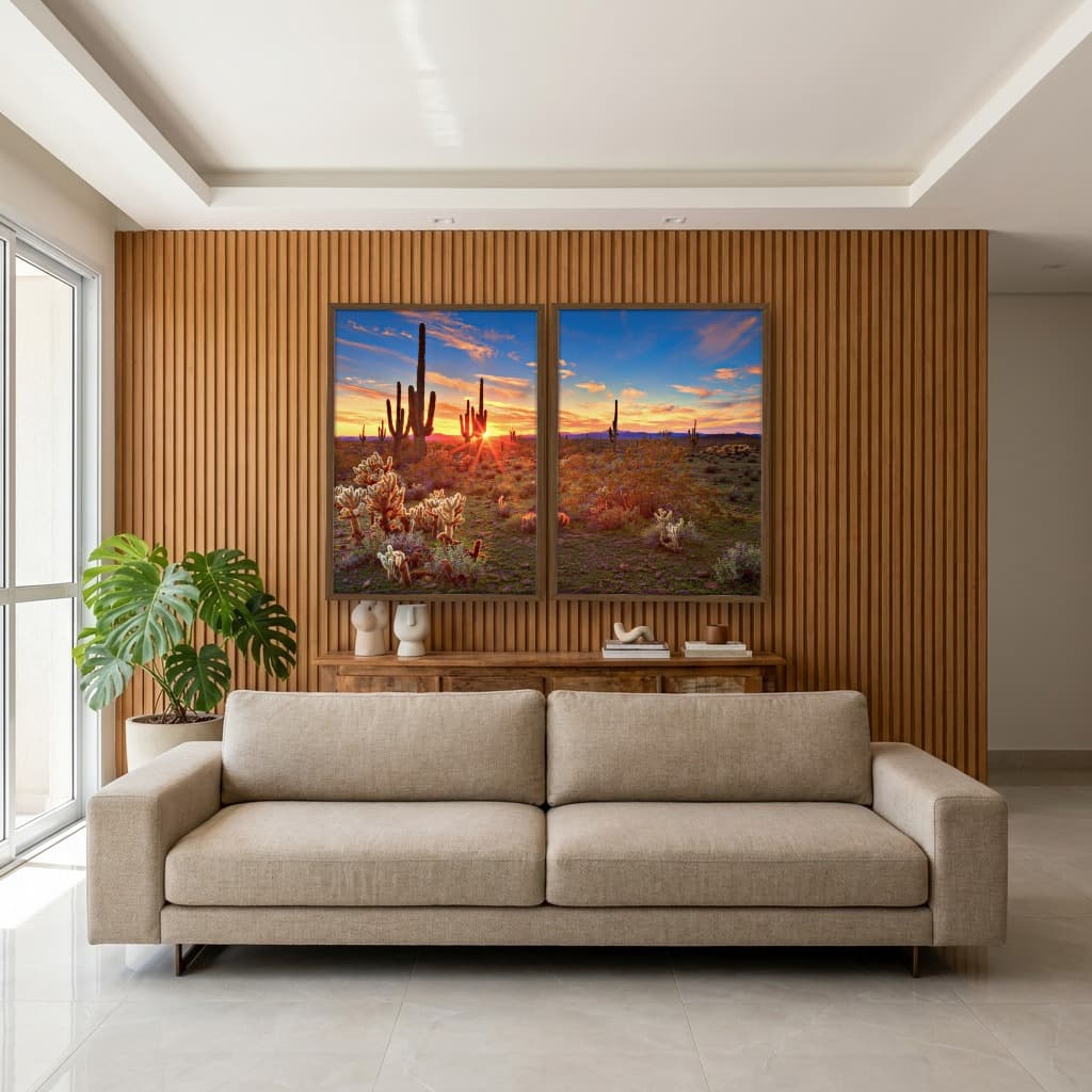 Kit Quadros Decorativos Pôr Do Sol