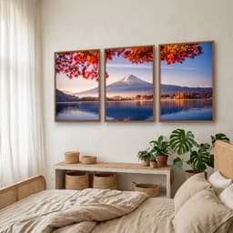 Kit Quadros Decorativos Monte Fuji