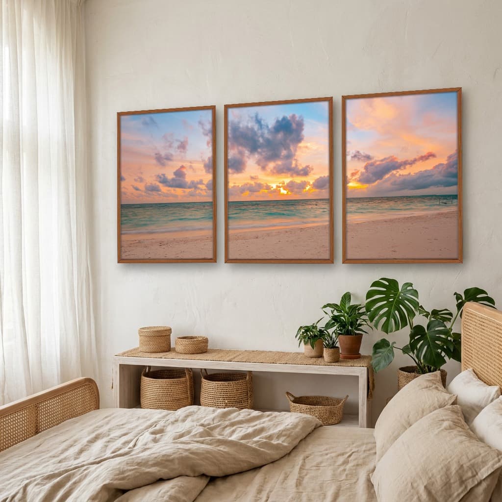 Kit Quadros Decorativos Pôr Do Sol