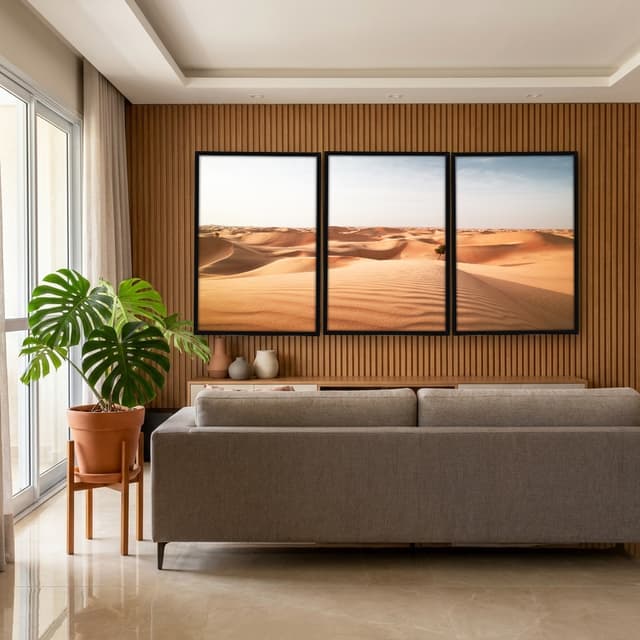 Kit Quadros Decorativos Dunas De Areia