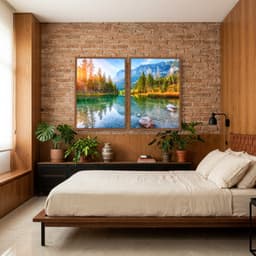 Kit Quadros Decorativos Lago E Montanha