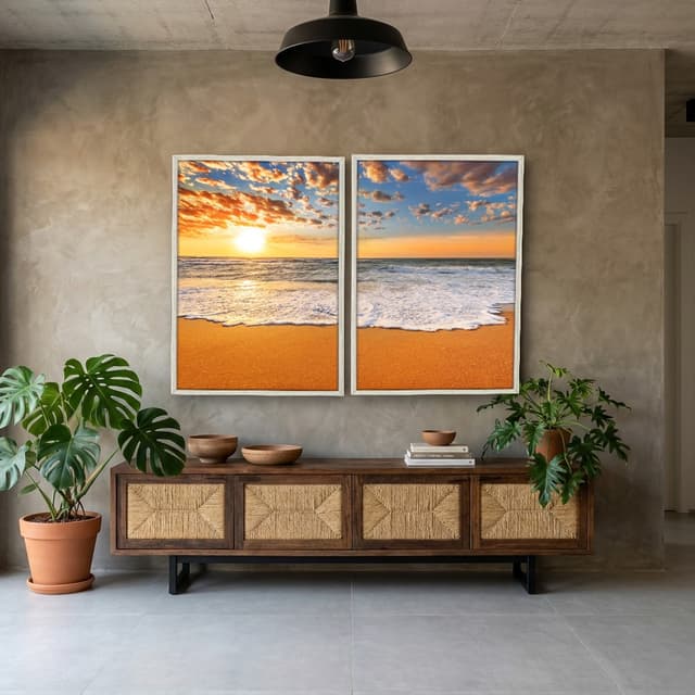 Kit Quadros Decorativos Pôr Do Sol