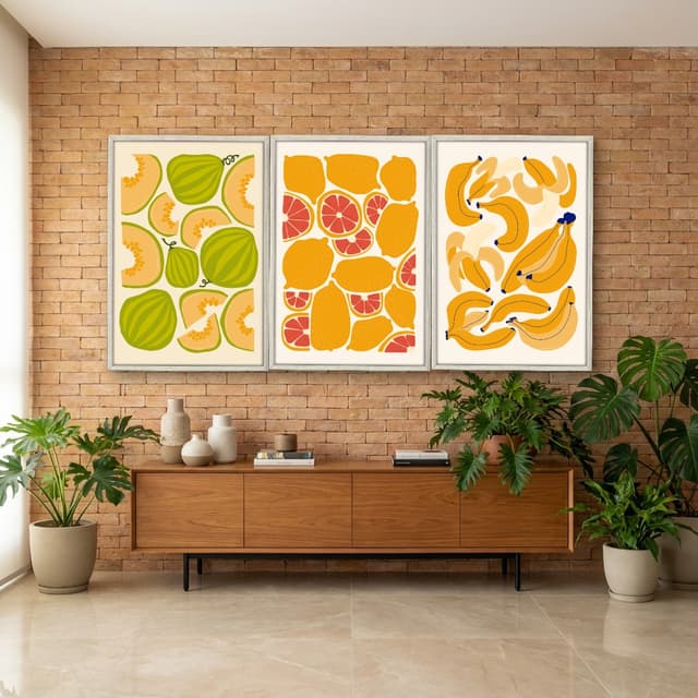 Kit Quadros Decorativos Frutas