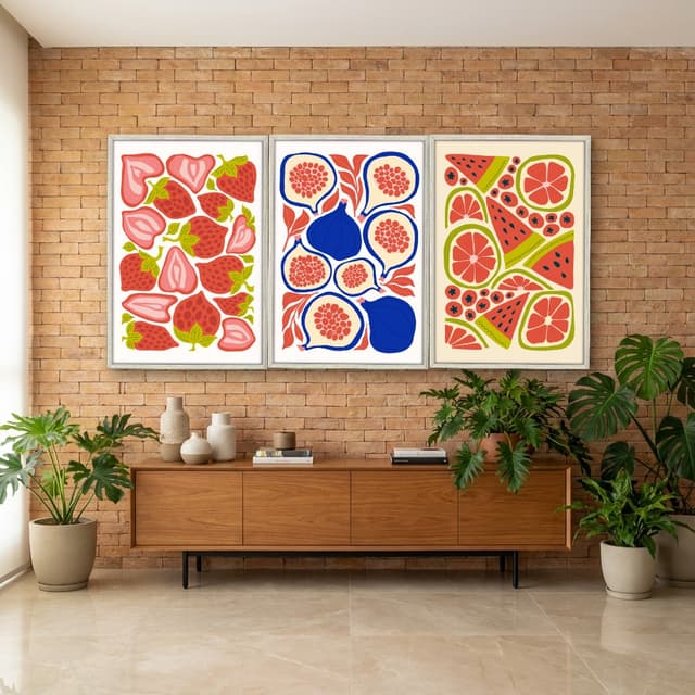 Kit Quadros Decorativos Frutas