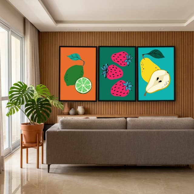 Kit Quadros Decorativos Frutas