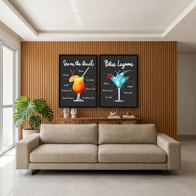 Kit Quadros Decorativos Drink