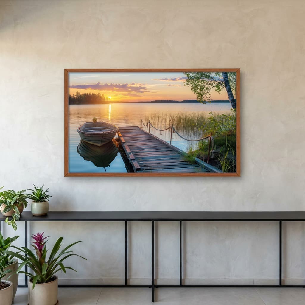 Quadro Decorativo Do Lado Da Ponte De Madeira