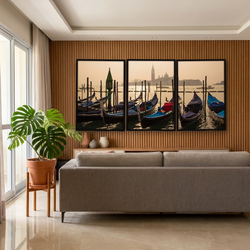 Kit Quadros Decorativos Barcos Coloridos