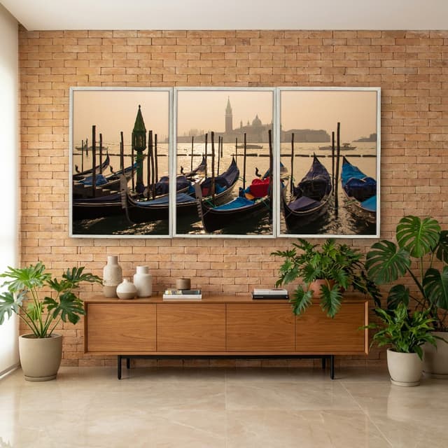 Kit Quadros Decorativos Barcos Coloridos