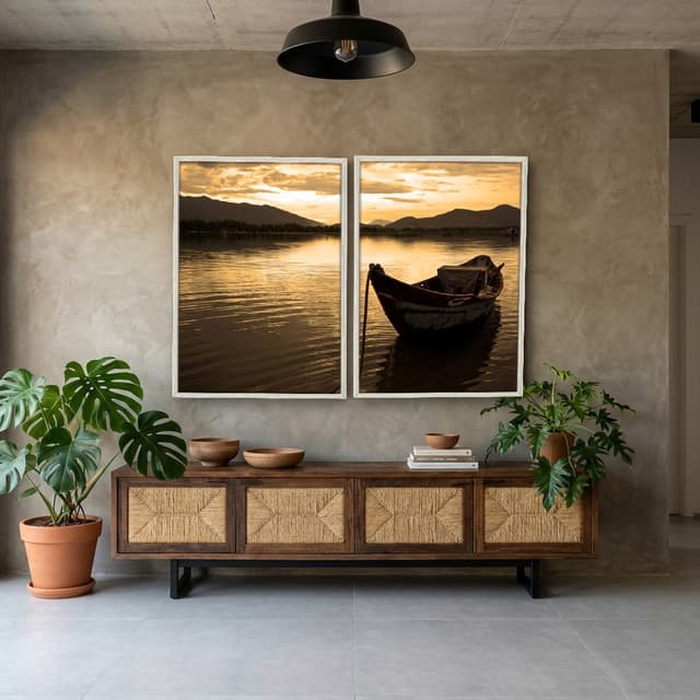 Kit Quadros Decorativos Pôr Do Sol