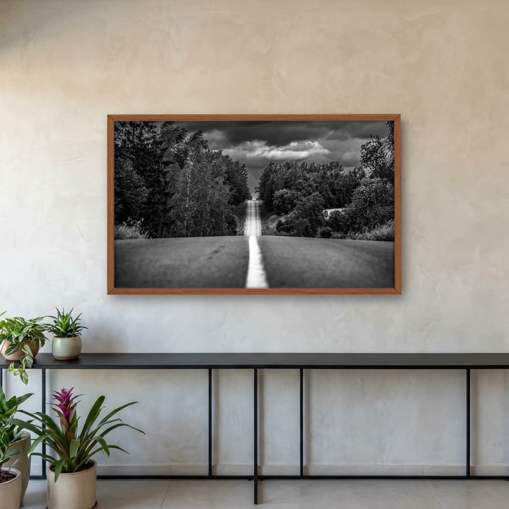 Quadro Decorativo Estrada Com Árvores