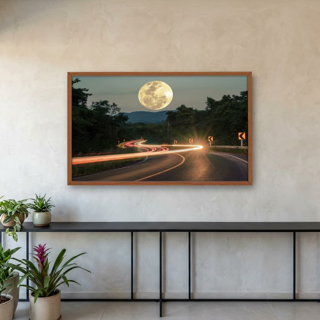 Quadro Decorativo Estrada Com Lua