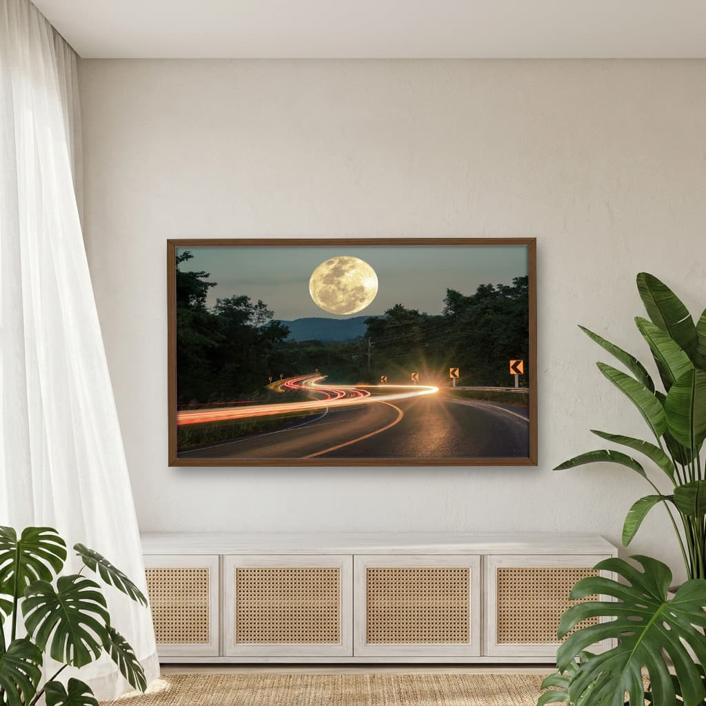 Quadro Decorativo Estrada Com Lua