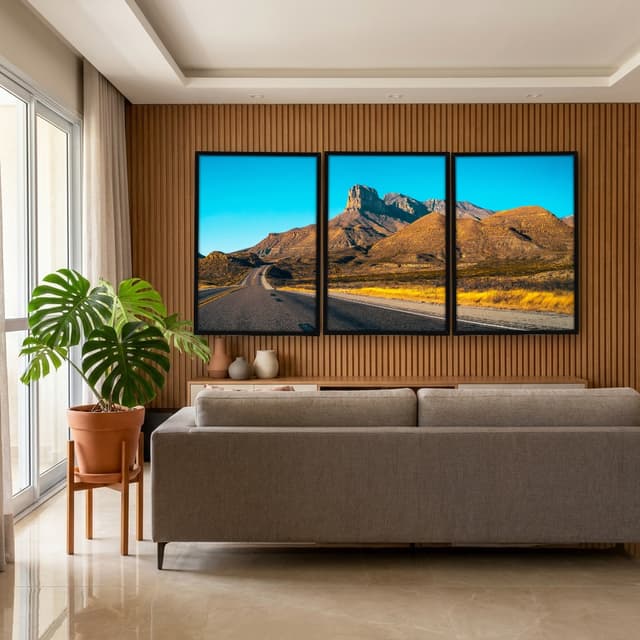Kit Quadros Decorativos Estrada Com Montanhas