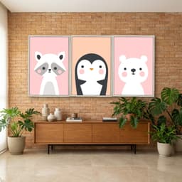 Kit Quadros Decorativos Animais Fofos