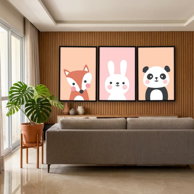 Kit Quadros Decorativos Animais Fofos