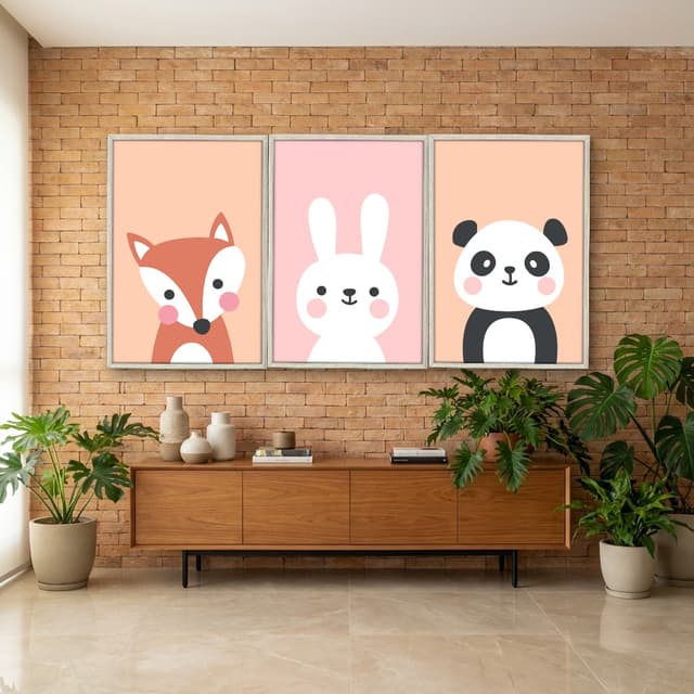 Kit Quadros Decorativos Animais Fofos
