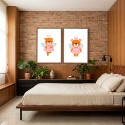 Kit Quadros Decorativos Ursas Fadinhas