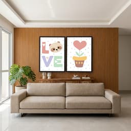 Kit Quadros Decorativos Love E Vasinho