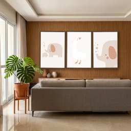 Kit Quadros Decorativos Pato E Elefantes