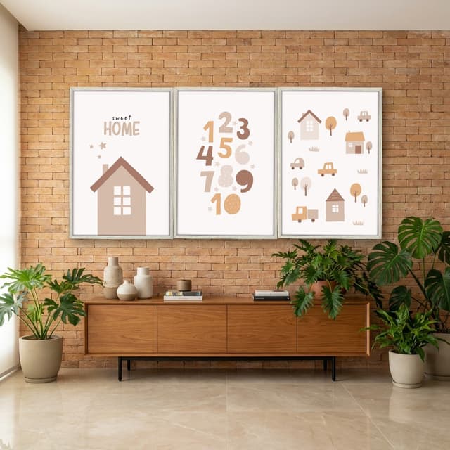 Kit Quadros Decorativos Casinha E Números