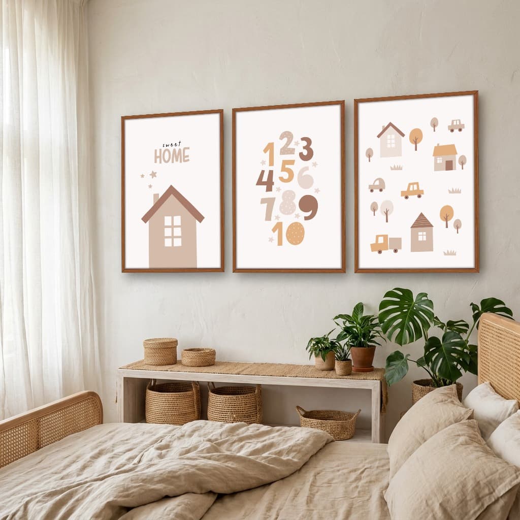 Kit Quadros Decorativos Casinha E Números