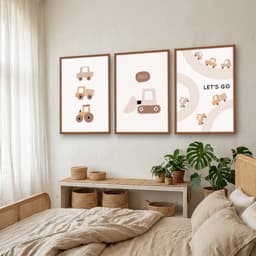 Kit Quadros Decorativos Carrinhos