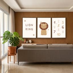 Kit Quadros Decorativos Número E Leão