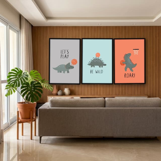 Kit Quadros Decorativos Dinossauro